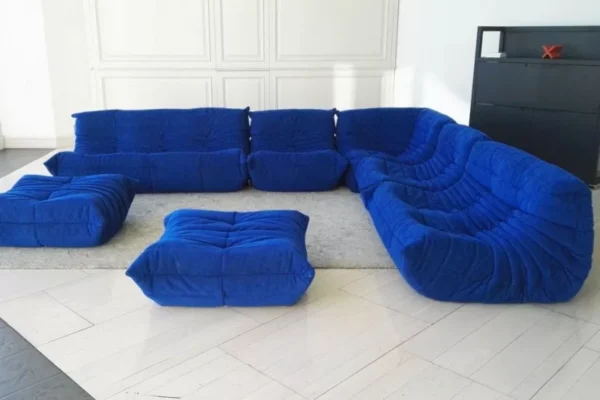 Togo Blue Sofa - Image 5