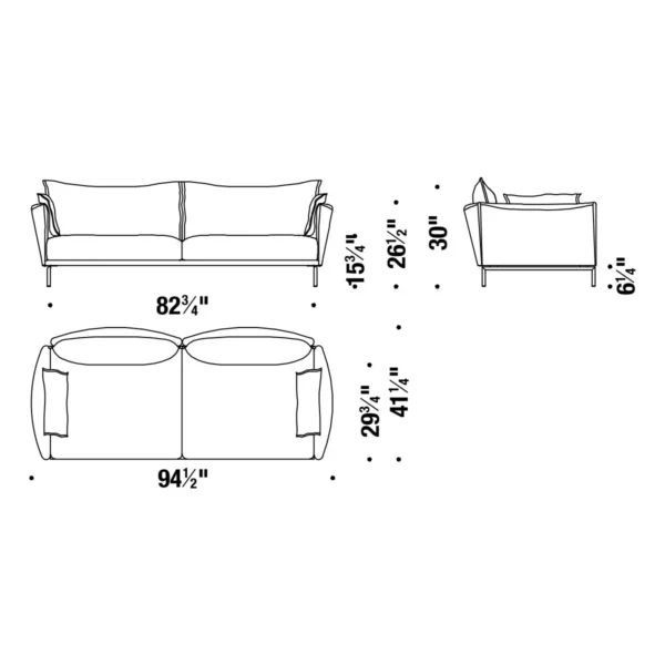 Gentry 2 Seater Bright Gray Fabric - Image 5