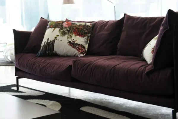 Gentry Plum Fabric Sofa - Image 6