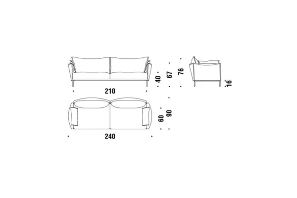 Gentry Plum Fabric Sofa - Image 3