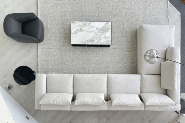 Dune White Fabric Sofa - Image 5