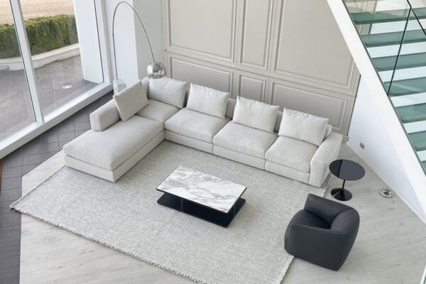 Dune White Fabric Sofa - Image 3