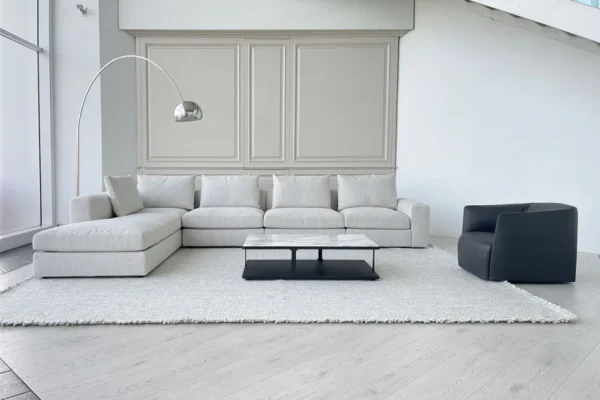 Dune White Fabric Sofa - Image 2